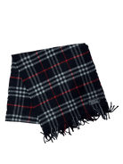 Burberry Vintage Scarf – Royal Blue Check – 100% Cashmere