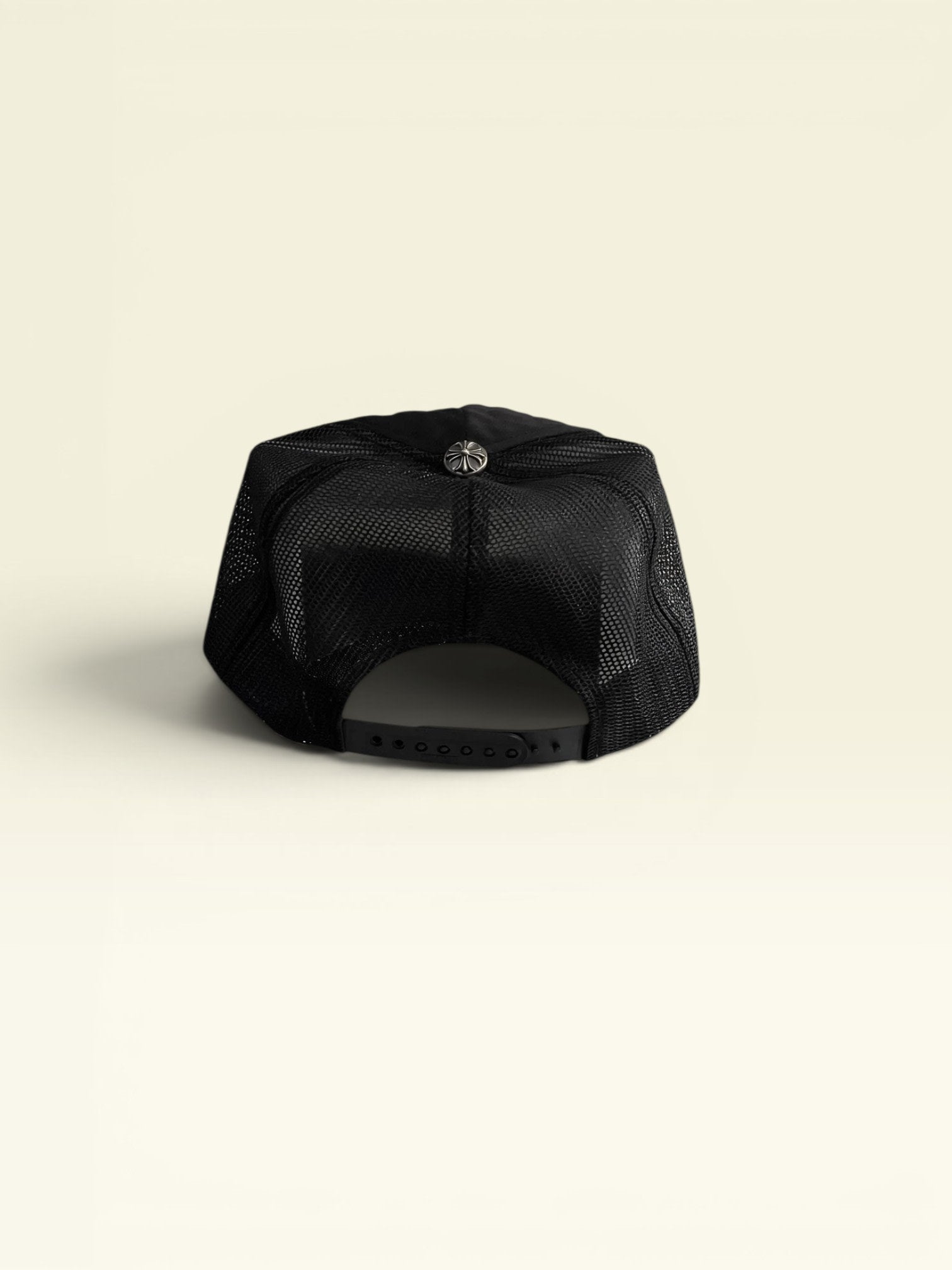 Chrome Hearts Cemetery Cross Trucker Hat in black