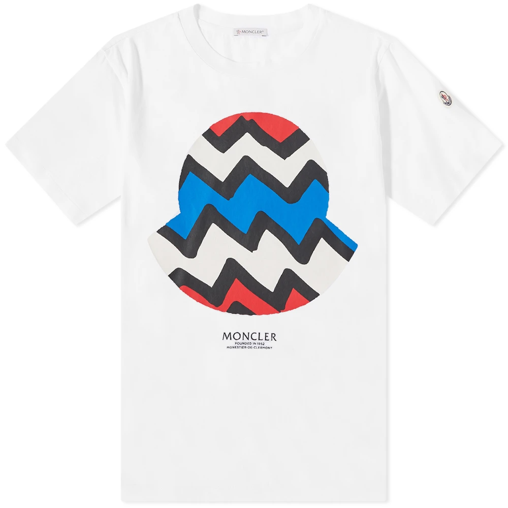 Moncler Zig Zag Logo Tee White