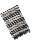 Burberry Vintage Scarf – Light Grey Check – 100% Lambswool