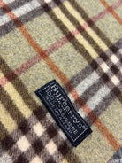 Burberry Vintage Scarf – Khaki Beige Check – 100% Cashmere