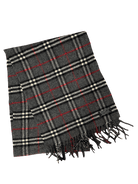 Burberry Vintage Scarf – Grey Check – 100% Cashmere