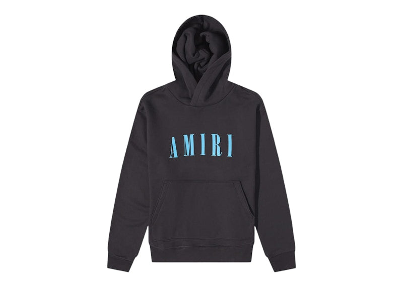 AMIRI Core Logo Hoodie Black/Carolina Blue