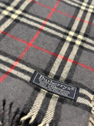 Burberry Vintage Scarf – Grey Check – 100% Lambswool